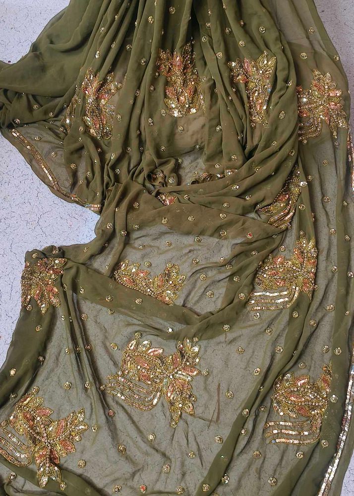 Olive Colour Bollywood Inspired Saree