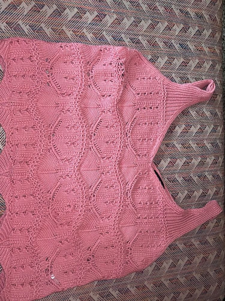 Pink Knit Tank Top
