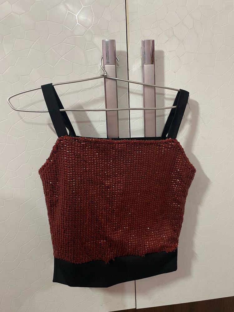 Sparkly Red Crop Top