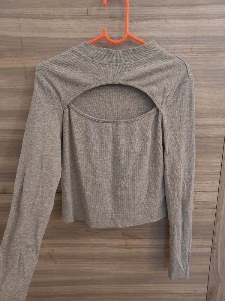 StalkBuyLove Grey Turtle Neck Crop