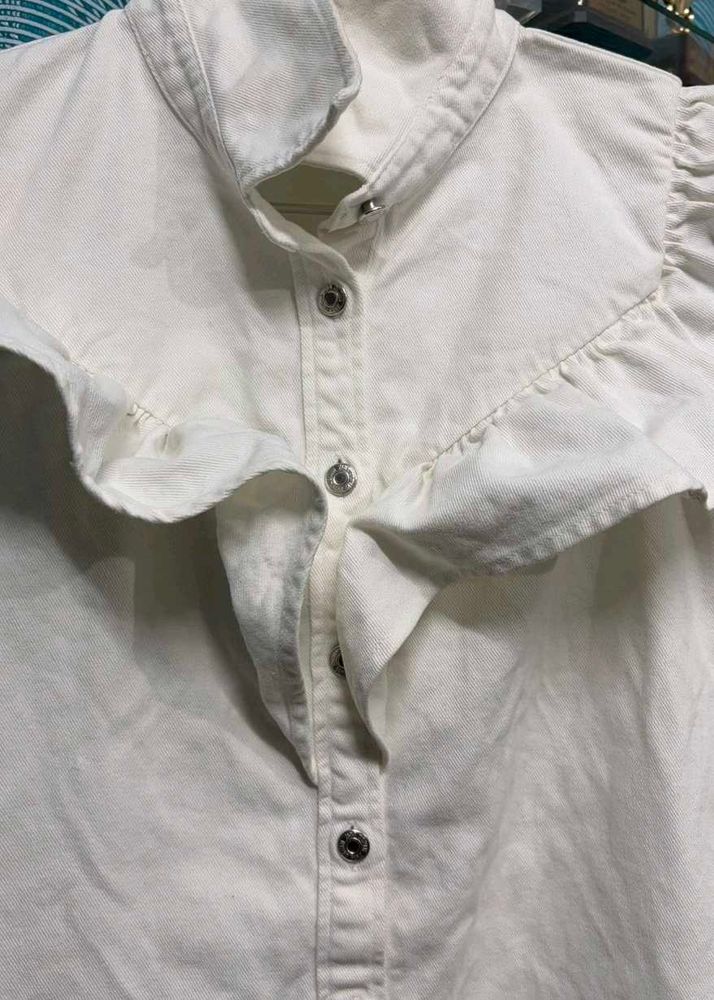 ZARA White Ruffle Sleeveless Top/dress