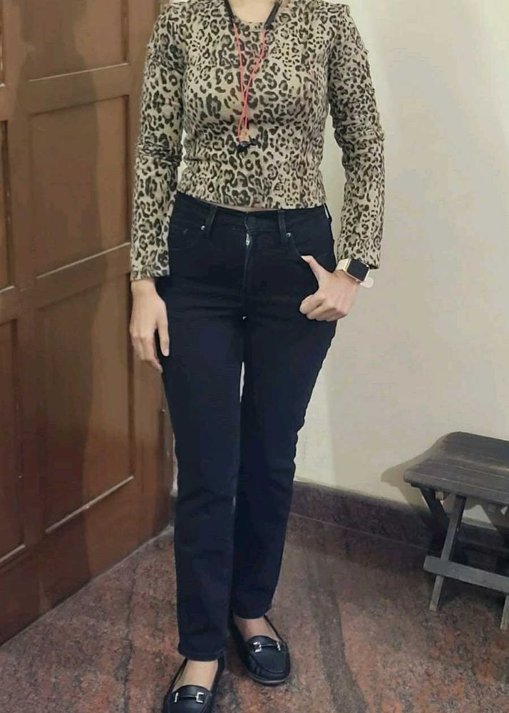 Zara Animal Print Crop Top
