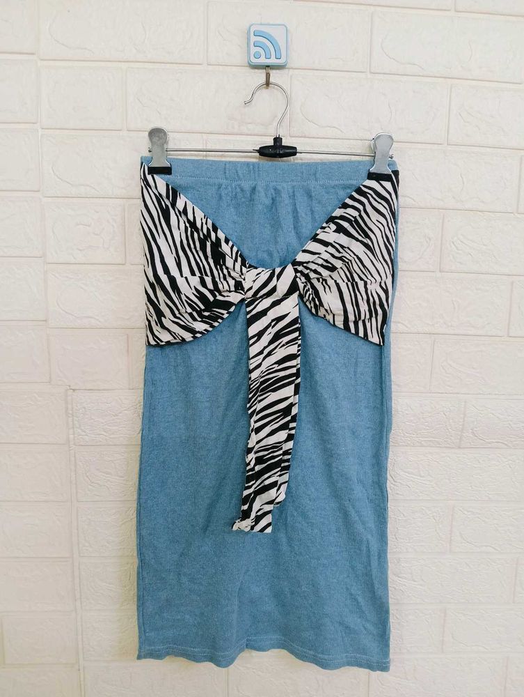 Blue Zebra Print Skirt
