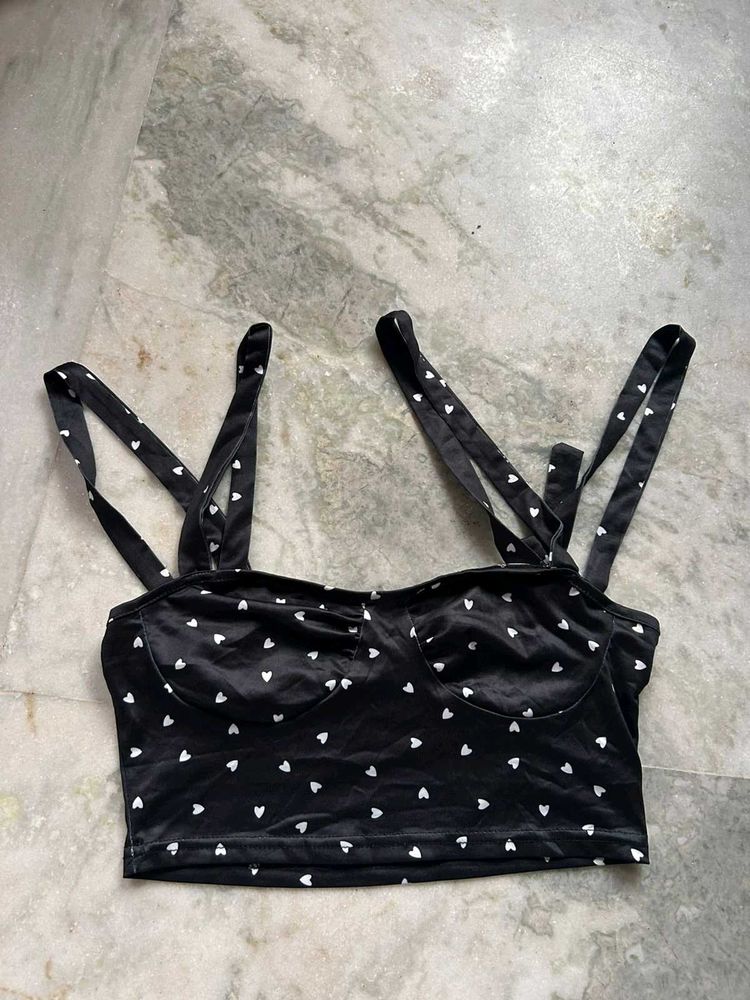 Heart Print Crop Top