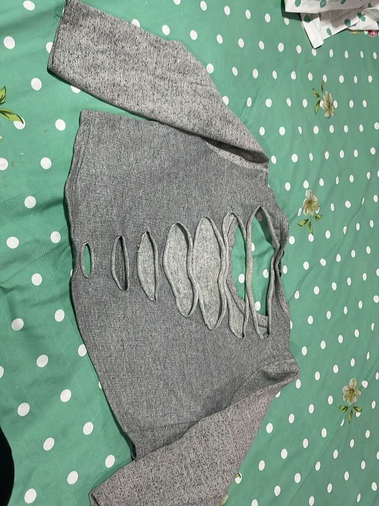 Grey Crop Top