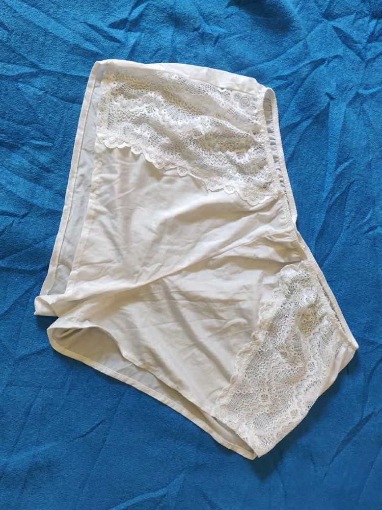 White Lace Trim Briefs