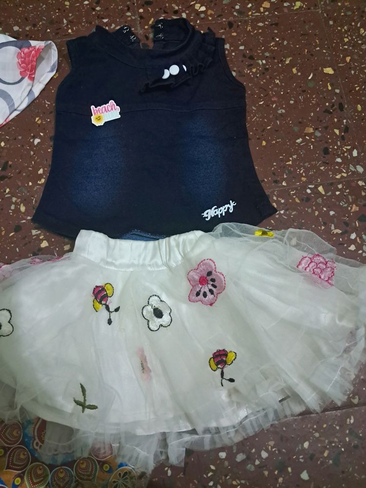 Skirt With Jeans Top ❤️