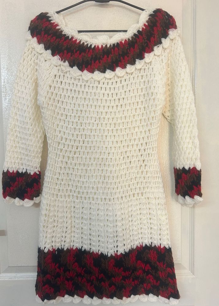 Crochet Knit Mini Dress