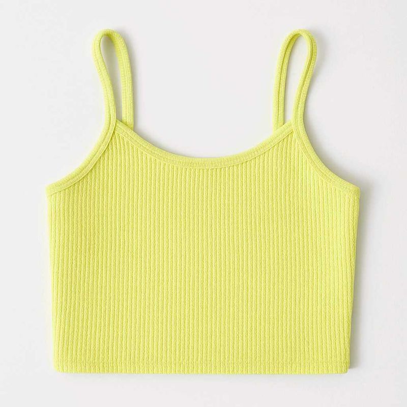Ribbed Crop Tank - Neon Yellow