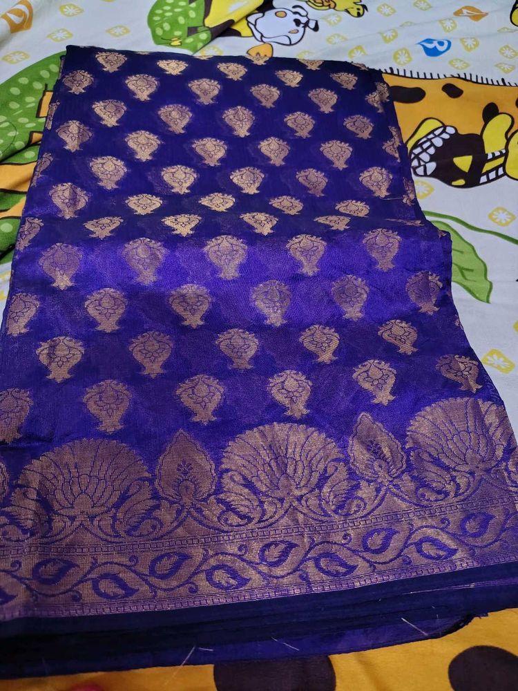 Elegant Blue Pure Banarasi Saree