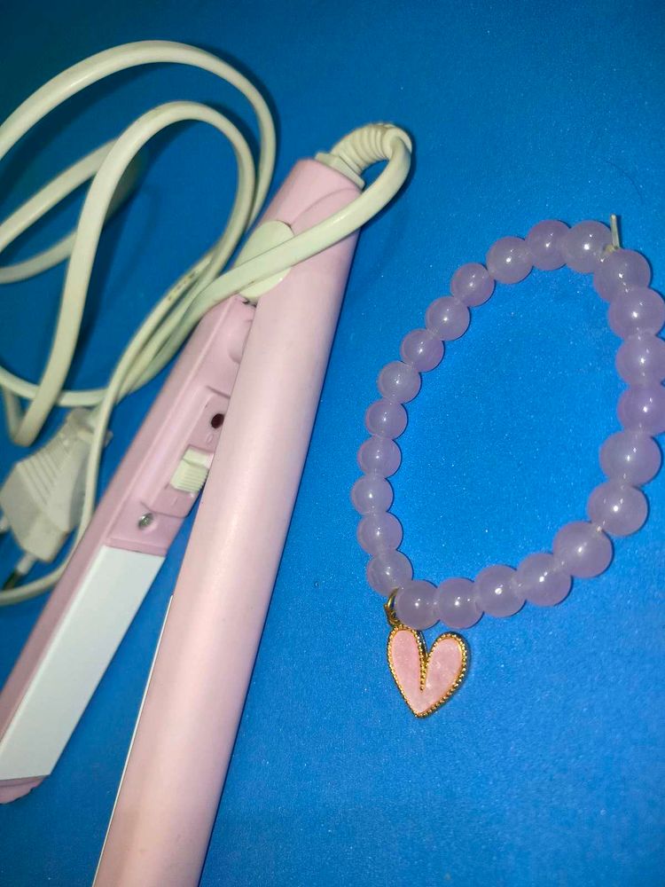 Pink Bundle: Hair Straightener &amp; Bracelet...Combo