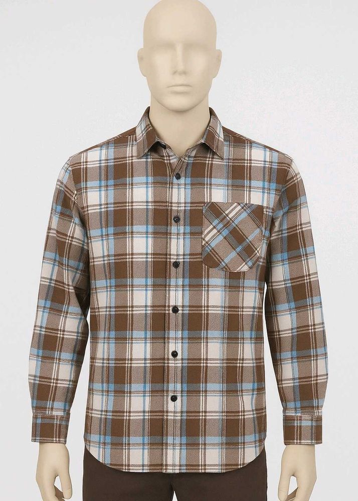 Brown Plaid Flannel Shirt