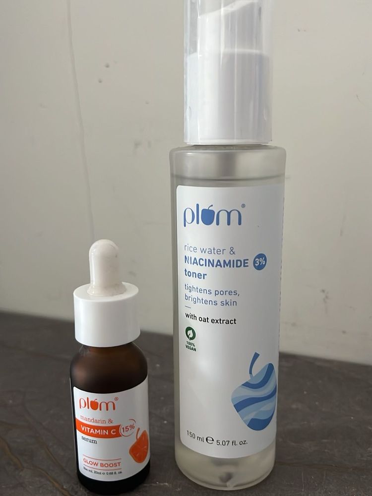 Plum Niacinamide Toner + VIT C 15% Serum