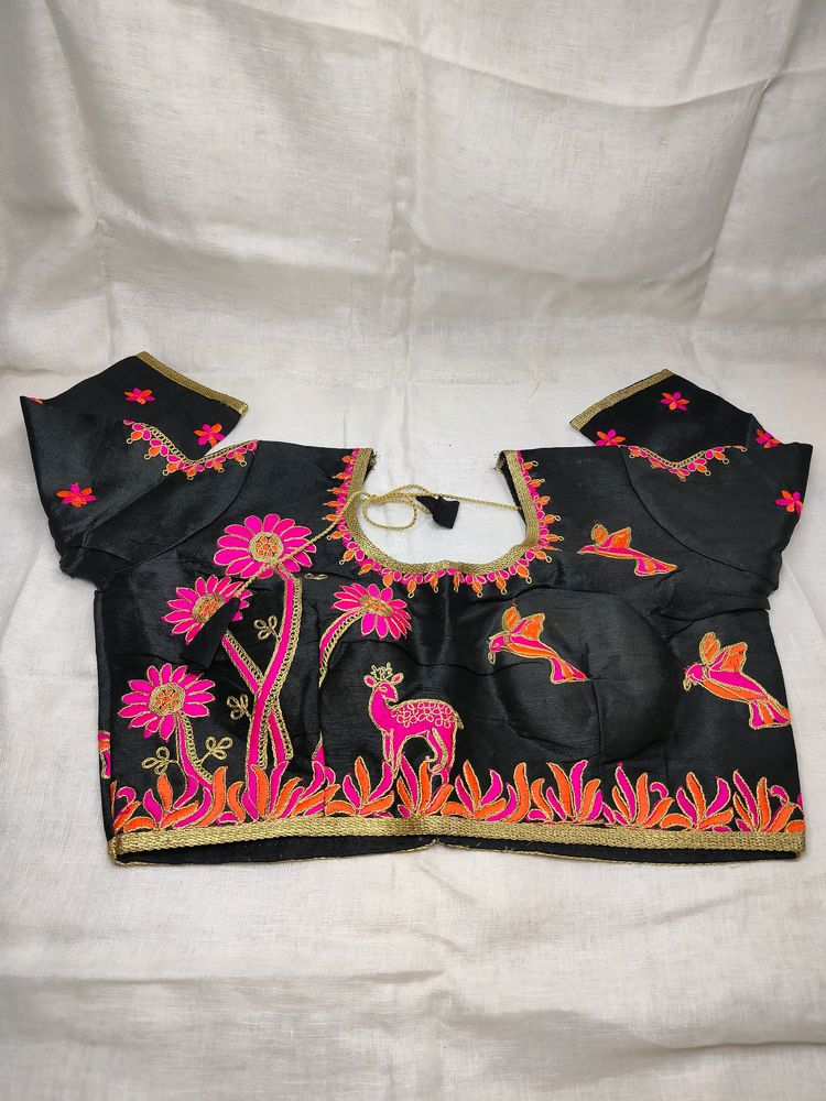 Silk Readymade Embroidery Blouse