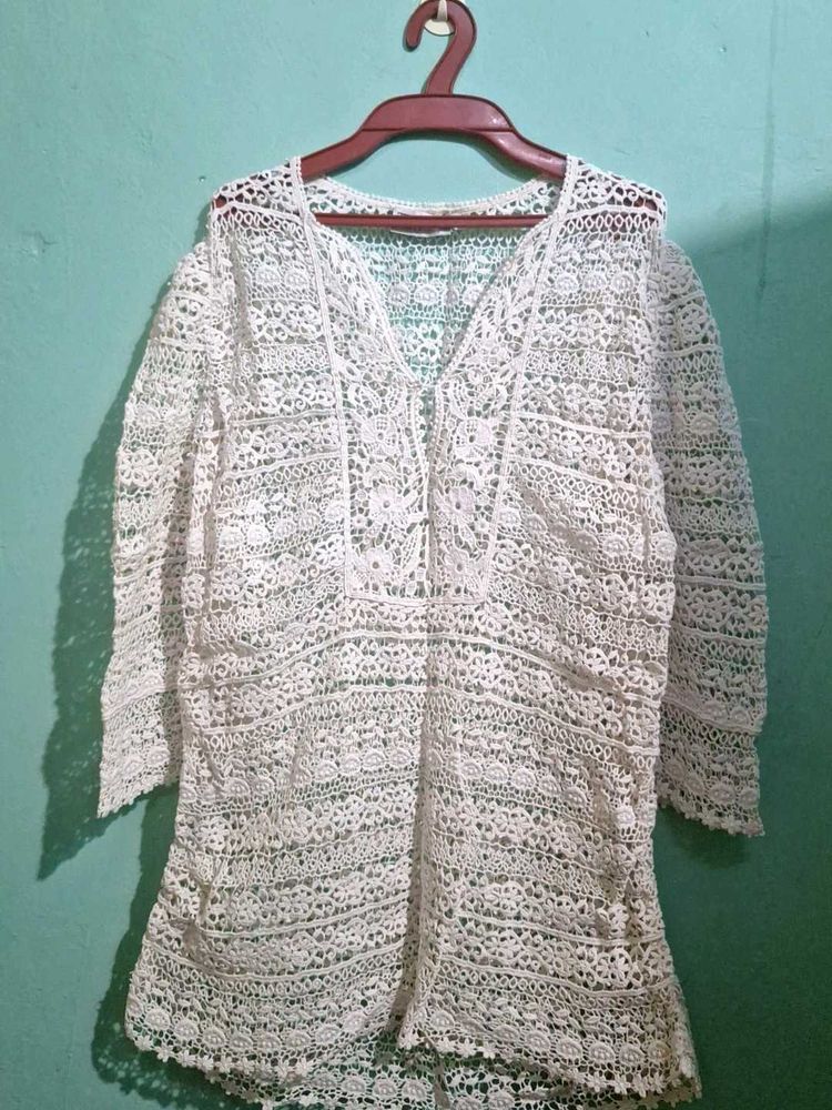 White Crochet Cover-Up