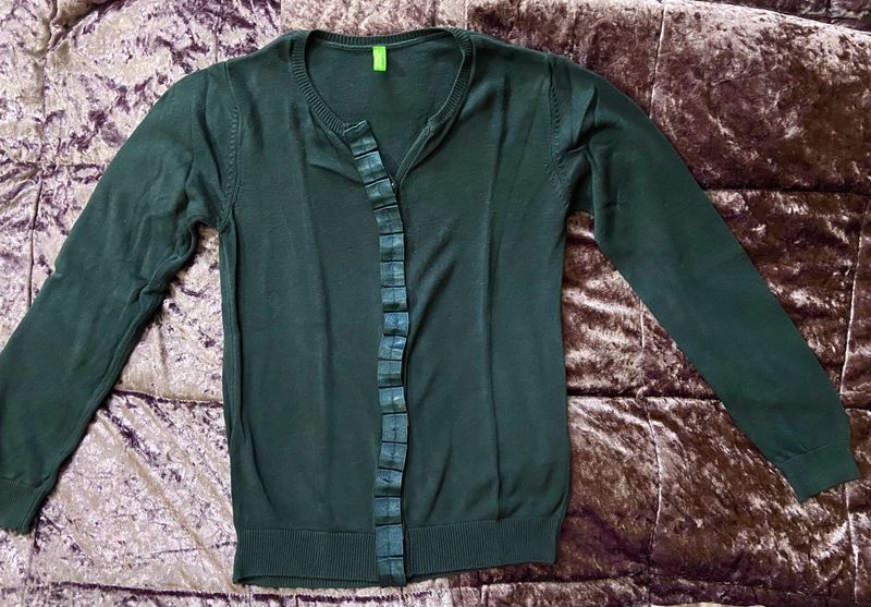 UCB Dark Blue Light Sweater With Stone Buttons