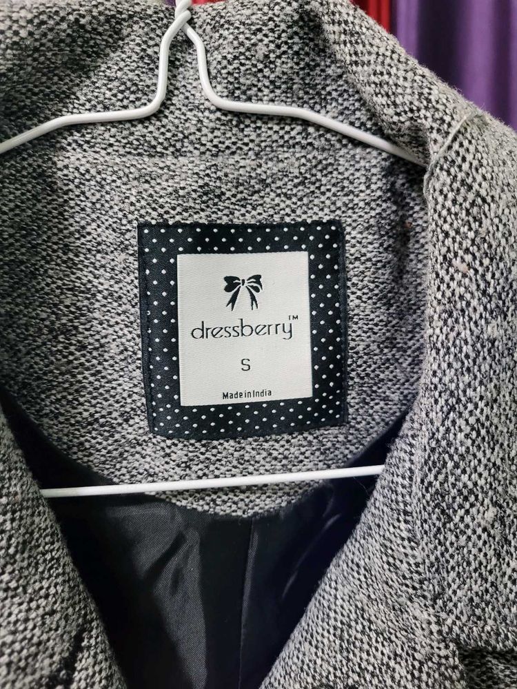 DressBerry Grey &amp; Black Long Coat