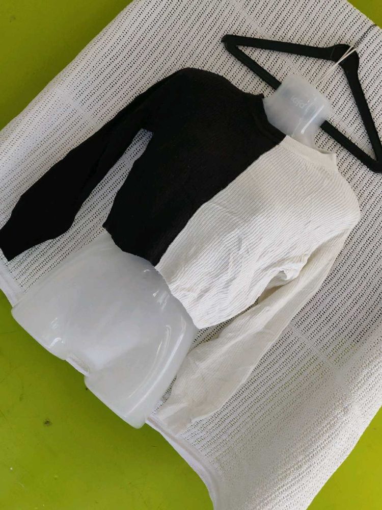 Two-Tone Long Sleeve Top