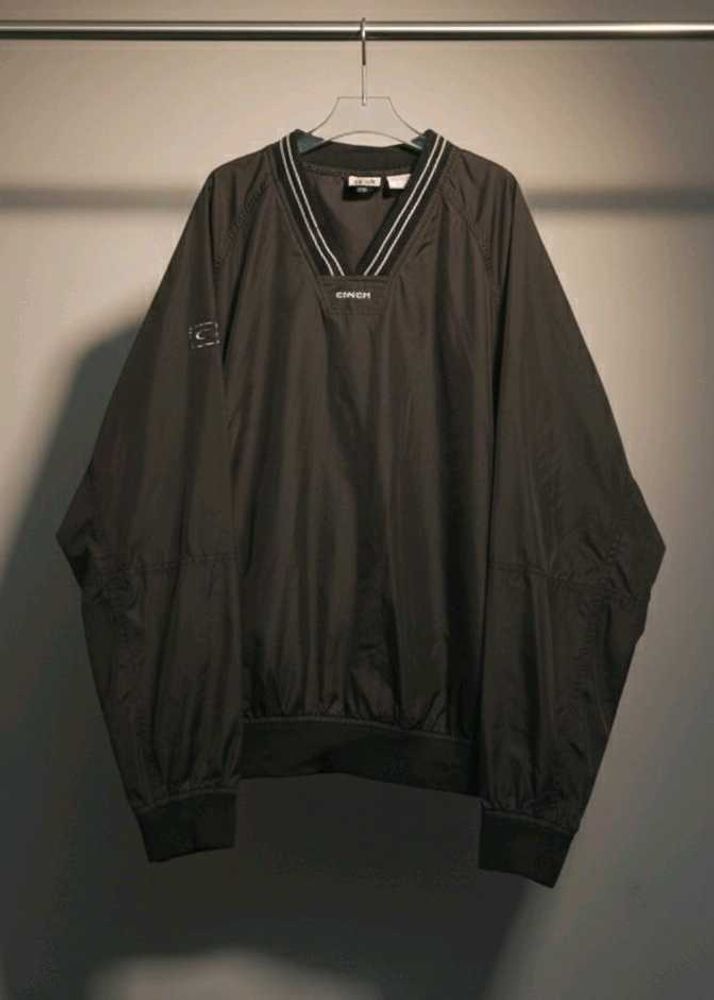 Vintage Black Pullover Windbreaker
