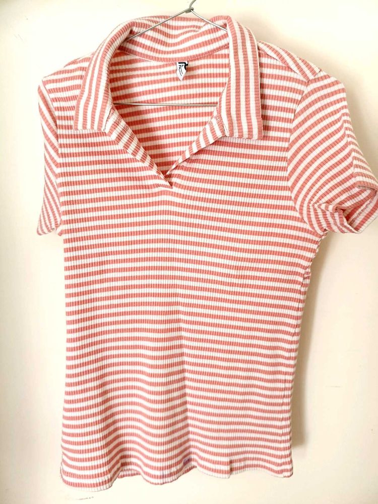 Striped Polo Top