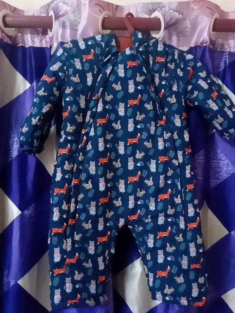 Cute Printed Dungree For Infant