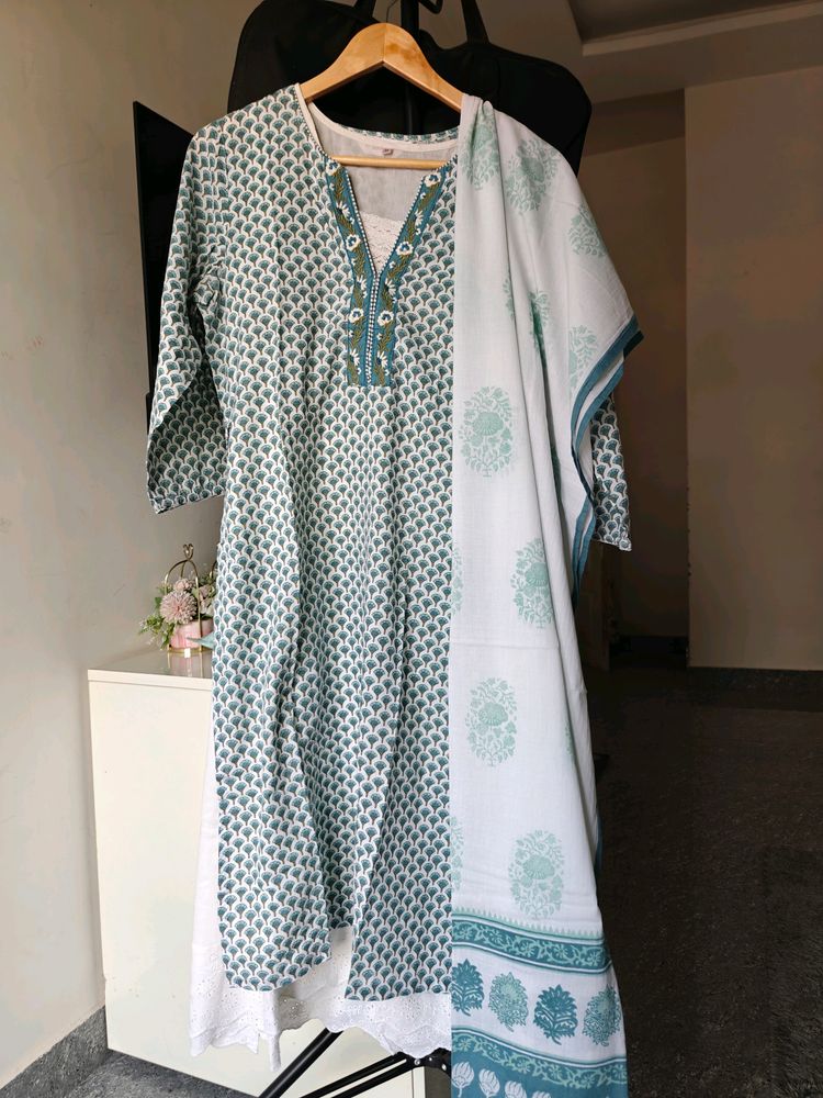 Biba Kurta Pants Dupatta Set