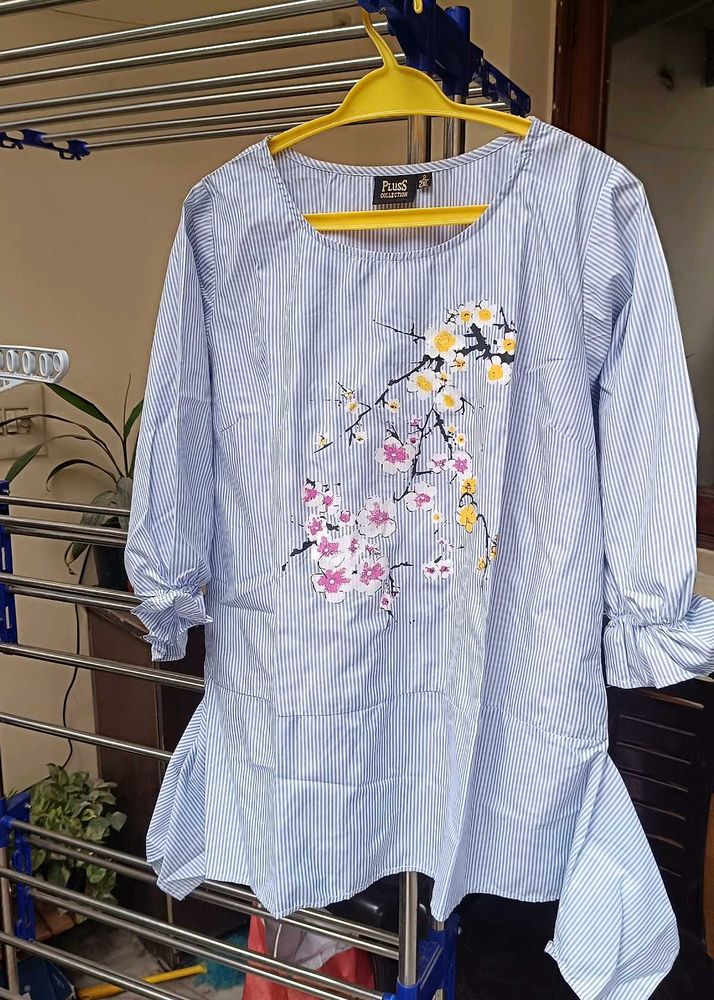 Striped Floral Blouse