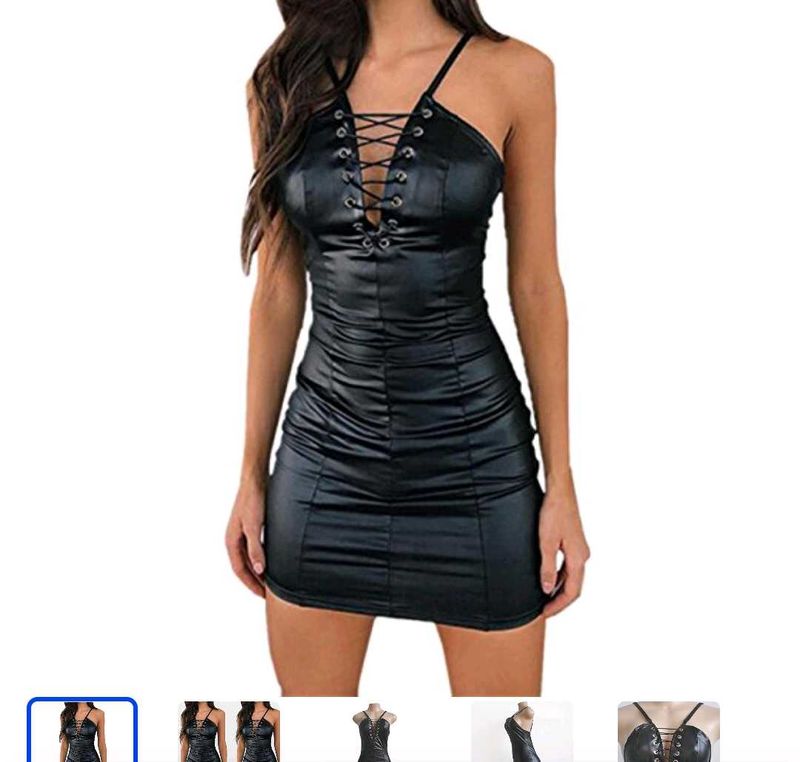 Edgy Faux Leather Mini Dress