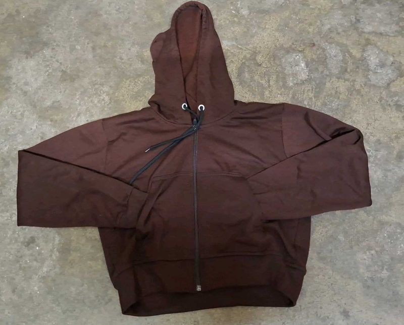 Brown Zip-Up Hoodie
