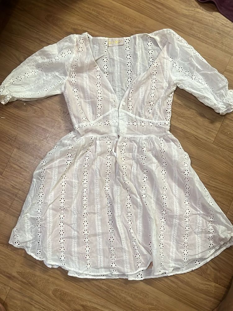 White Embroided Dress