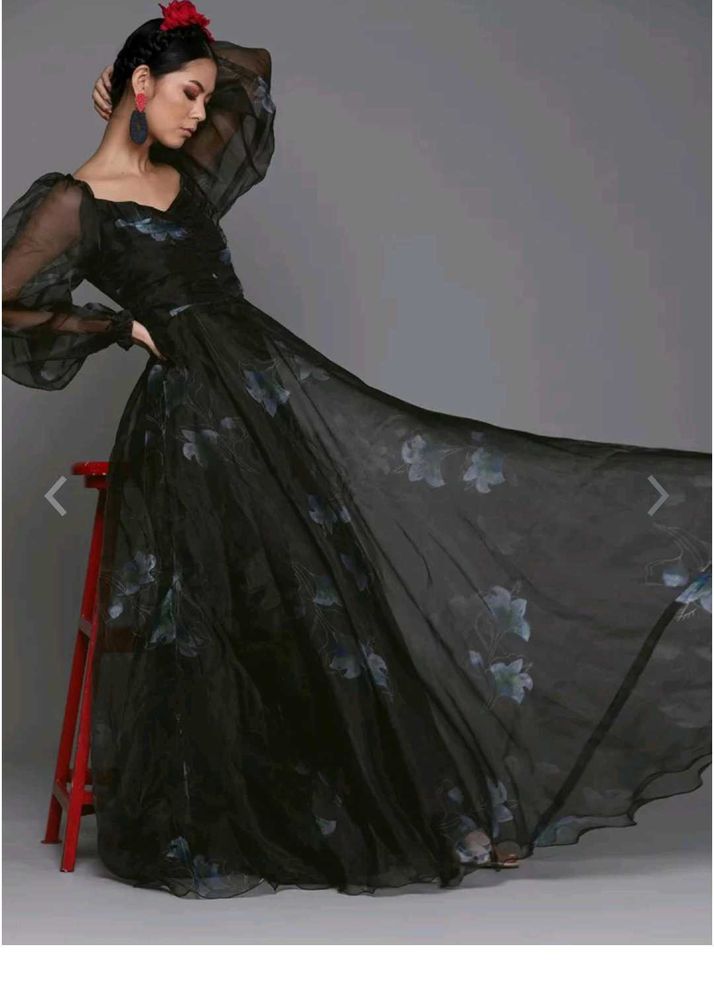 Black &amp; Blue Organza Gown