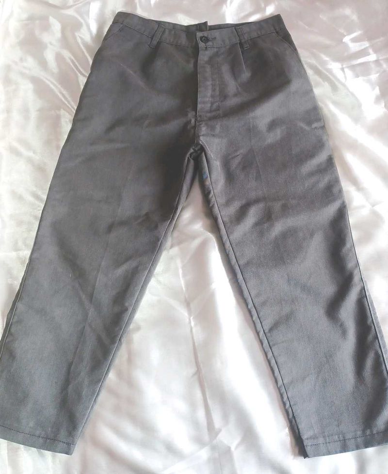 Versatile Grey Casual Trousers Unisex