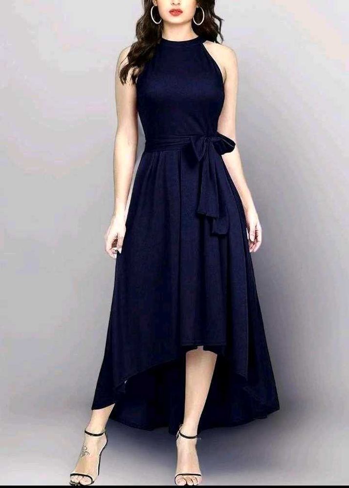 Elegant Navy Blue Midi Dress
