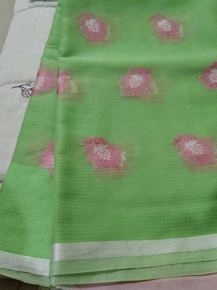 Elegant Green Floral Saree