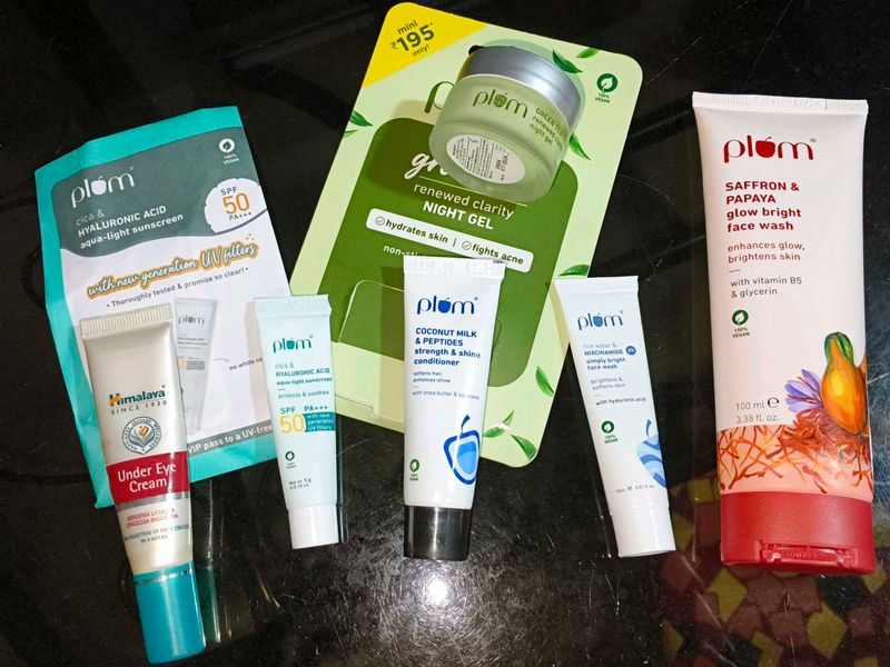 Facewash, Sunscreen, Night Cream, Conditioner, ..