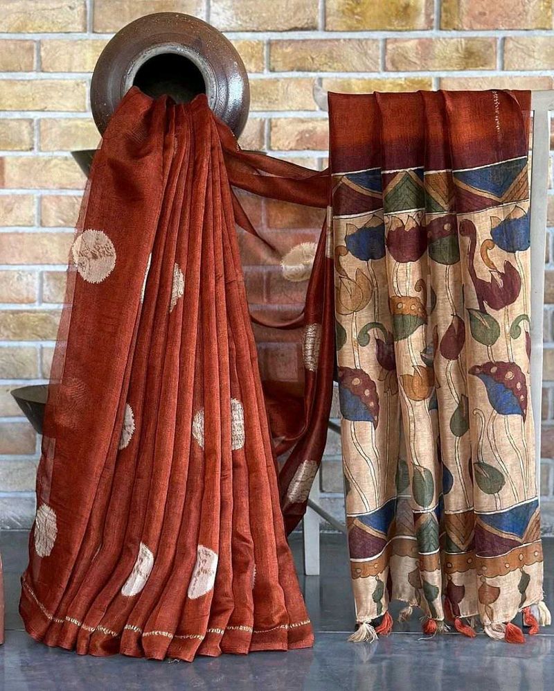 Handcrafted Kalamkari Silk Saree