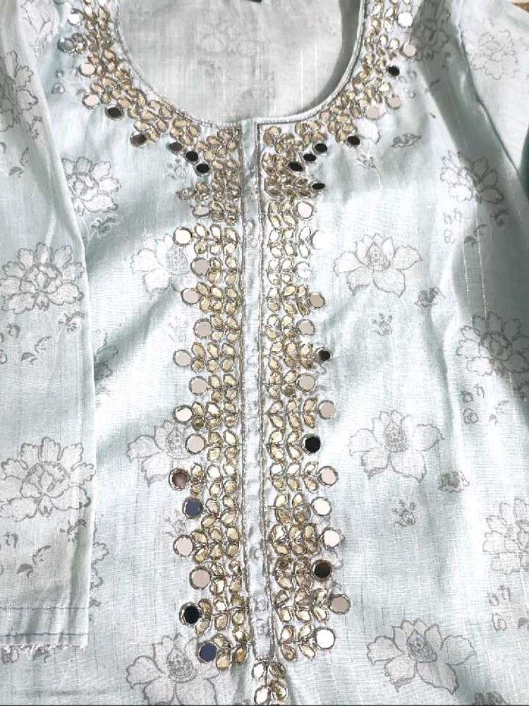 Floral 2 Piece Mirrorwork Kurti