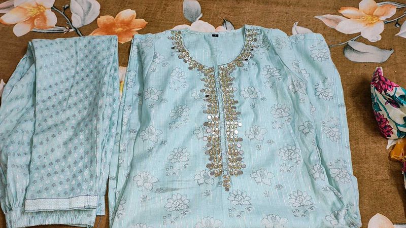 Suit Set .Cyan Color