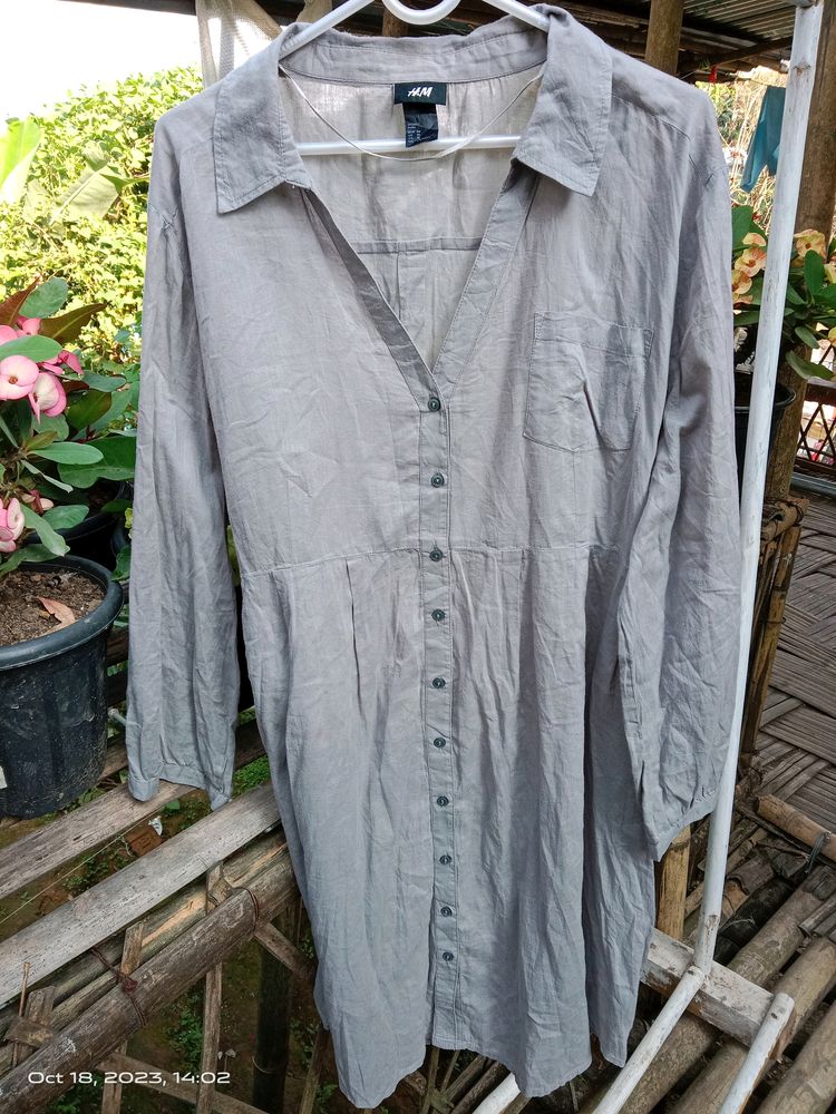 H&amp;M Grey Dress 100%cotton Fabric
