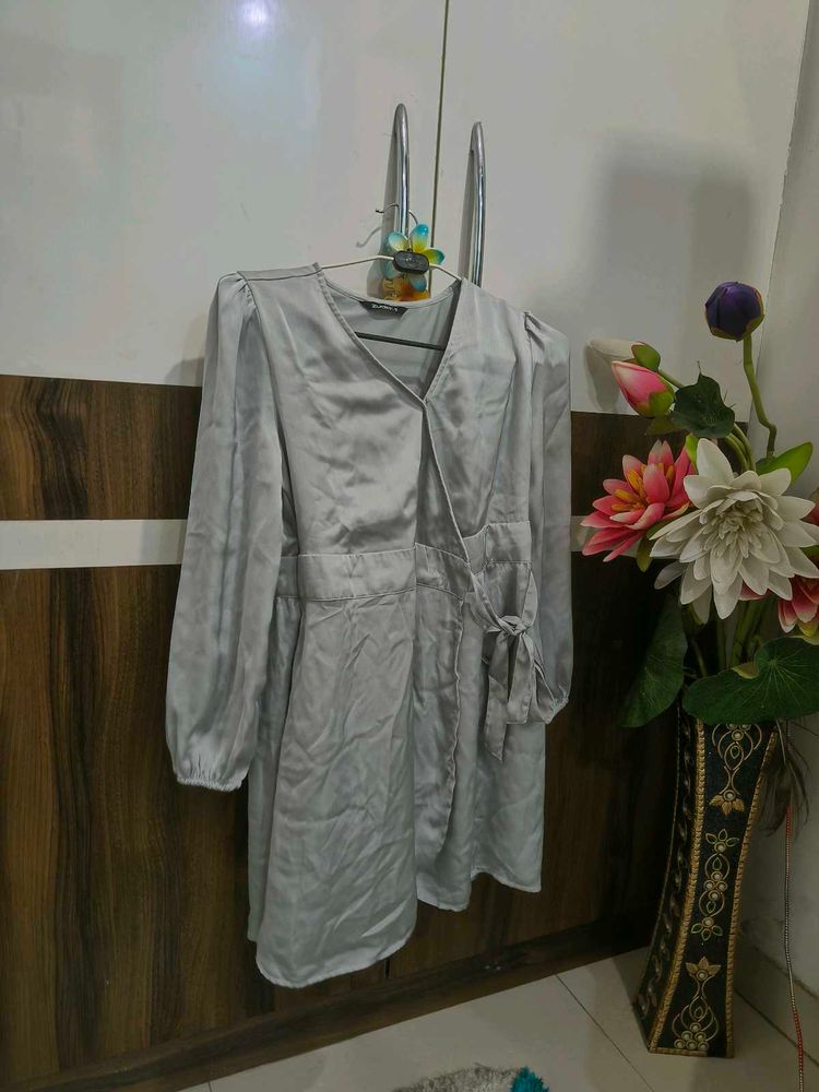 Elegant Silver Mini Dress