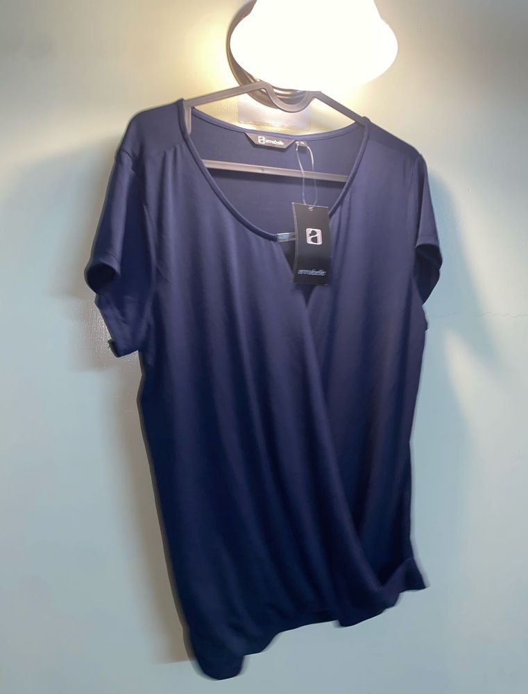 Annabelle Navy Wrap Top