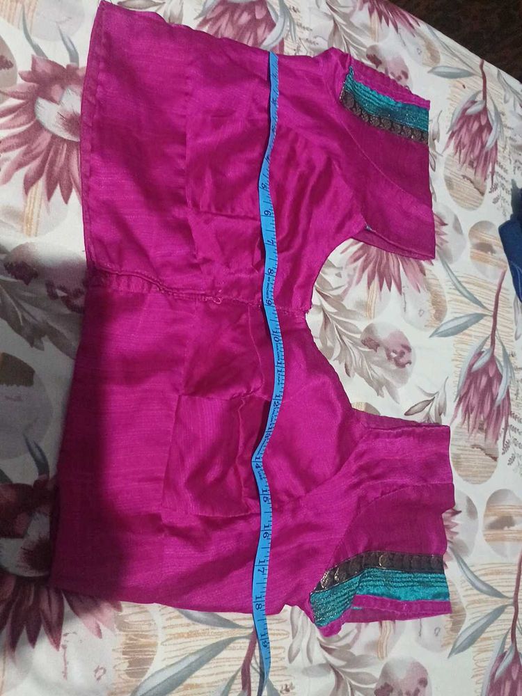 Pink Sari Blouse Stiched Size-36