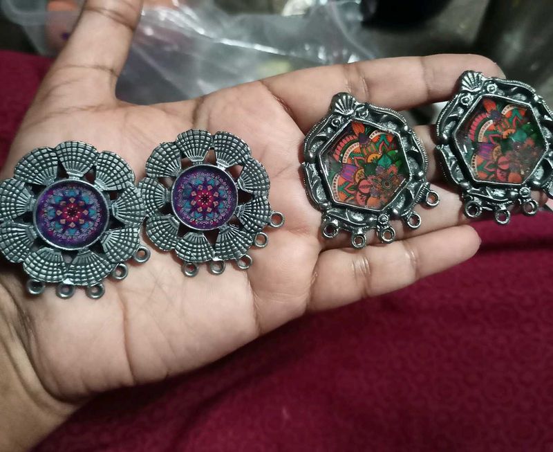Black Polish Afgani Earrings