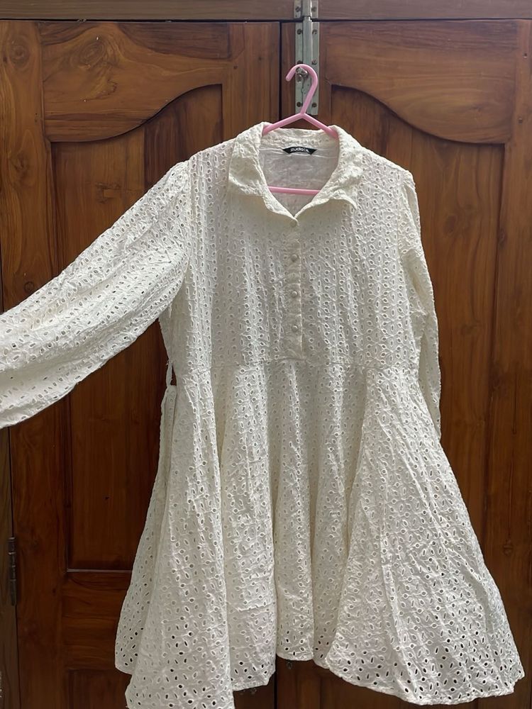 Very Pretty Cut Out White Dress