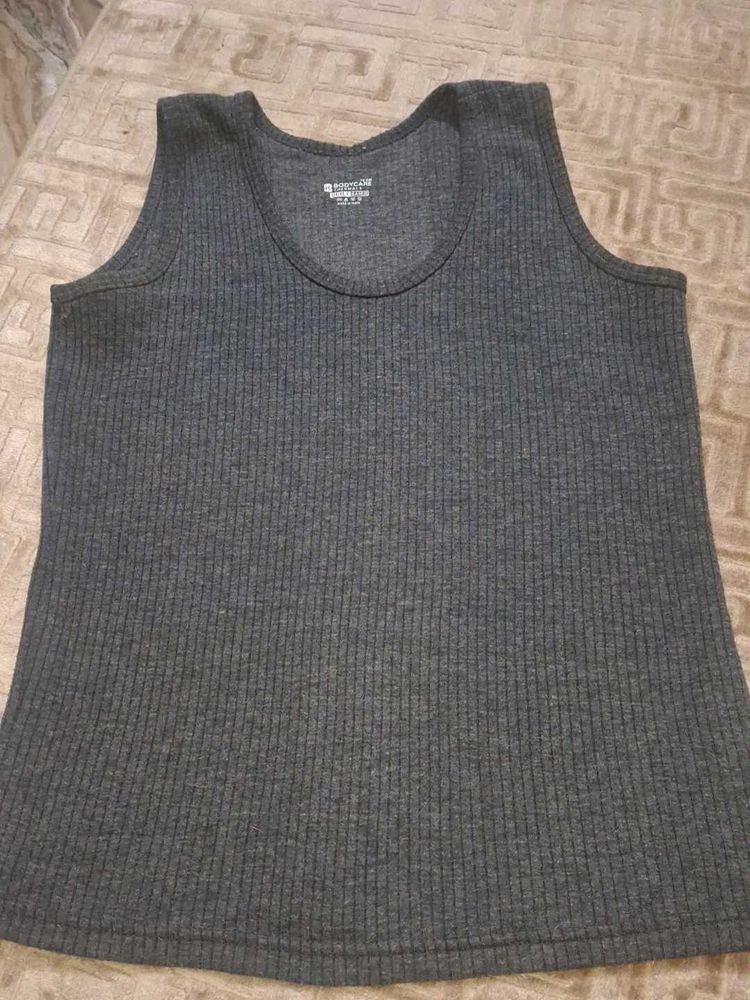 Gray Ribbed Tank Top tharmal