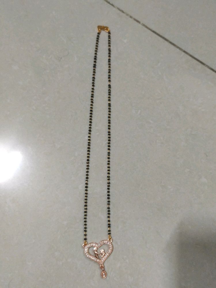 Rose Gold Mangalsutra With Heart Shape
