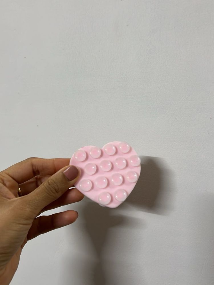 Heart shaped suction phone holder