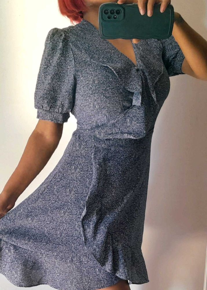 Floral Print Mini Wrap Dress 👗☺️