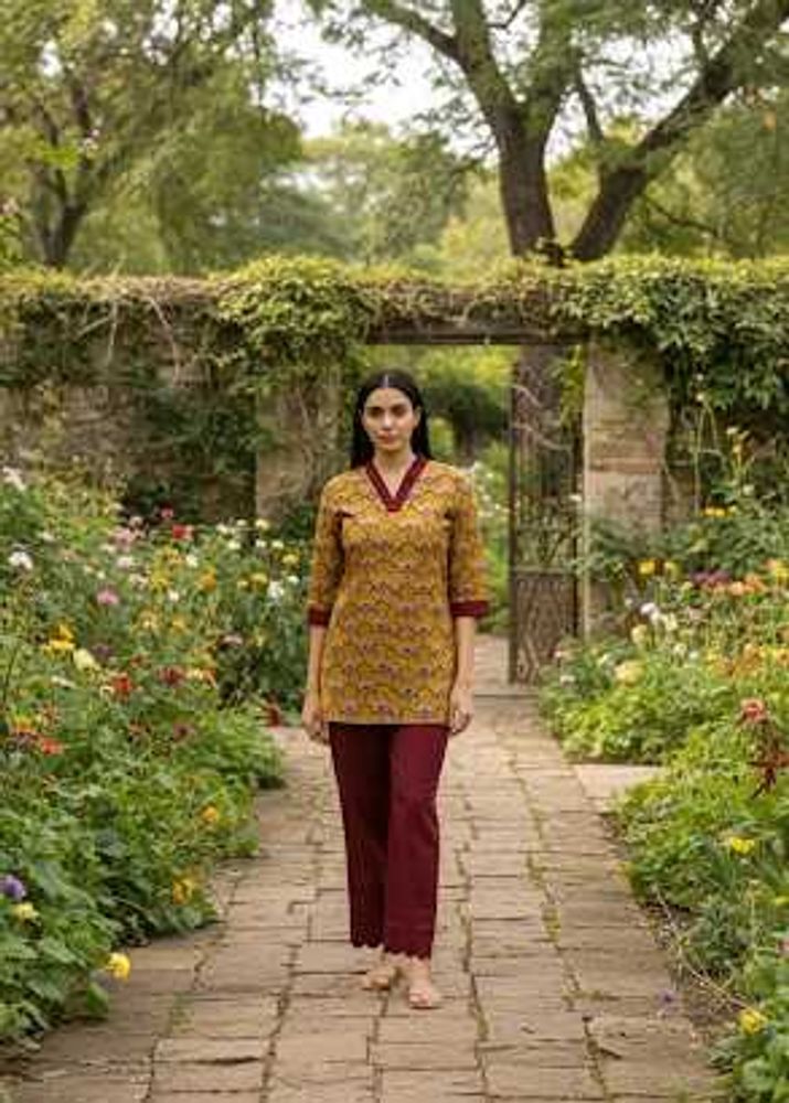 Ethnic Printed A line Co-ord Set