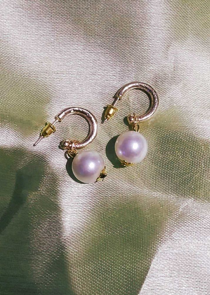 Pearl Hoop Earrings